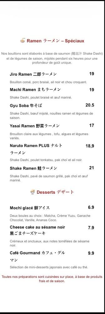 UMAMI Bourdeau - Restaurant Sushi Fusion - Terrasse Panoramique - Menu Image 1